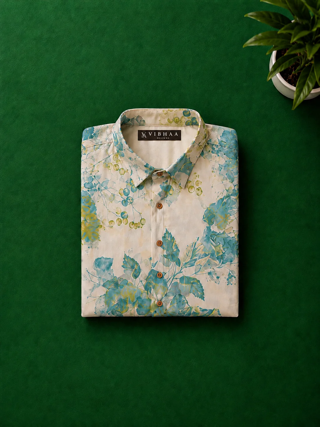 Blue Florel Soft Cotton Shirt