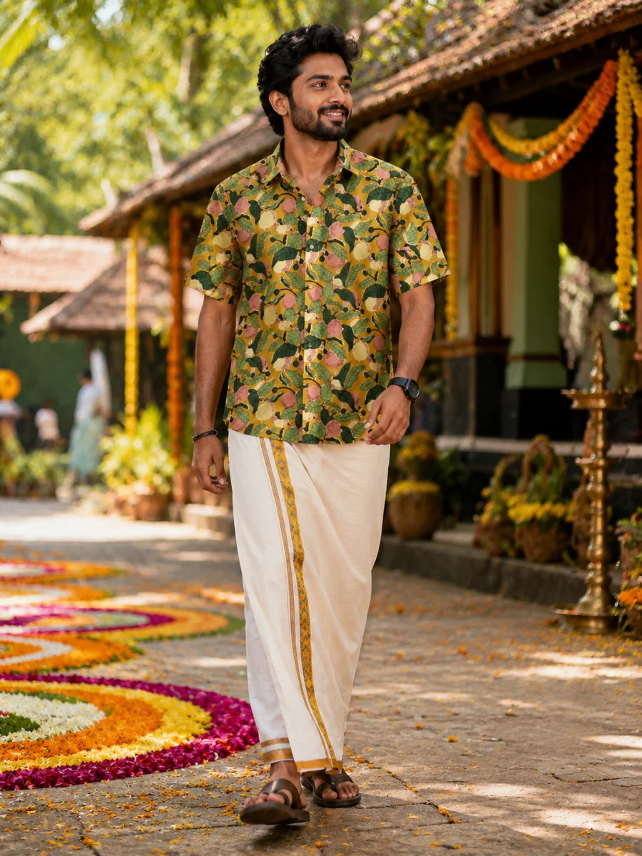 ONAM SHIRT - DHOTI COMBO ( PRE BOOK )