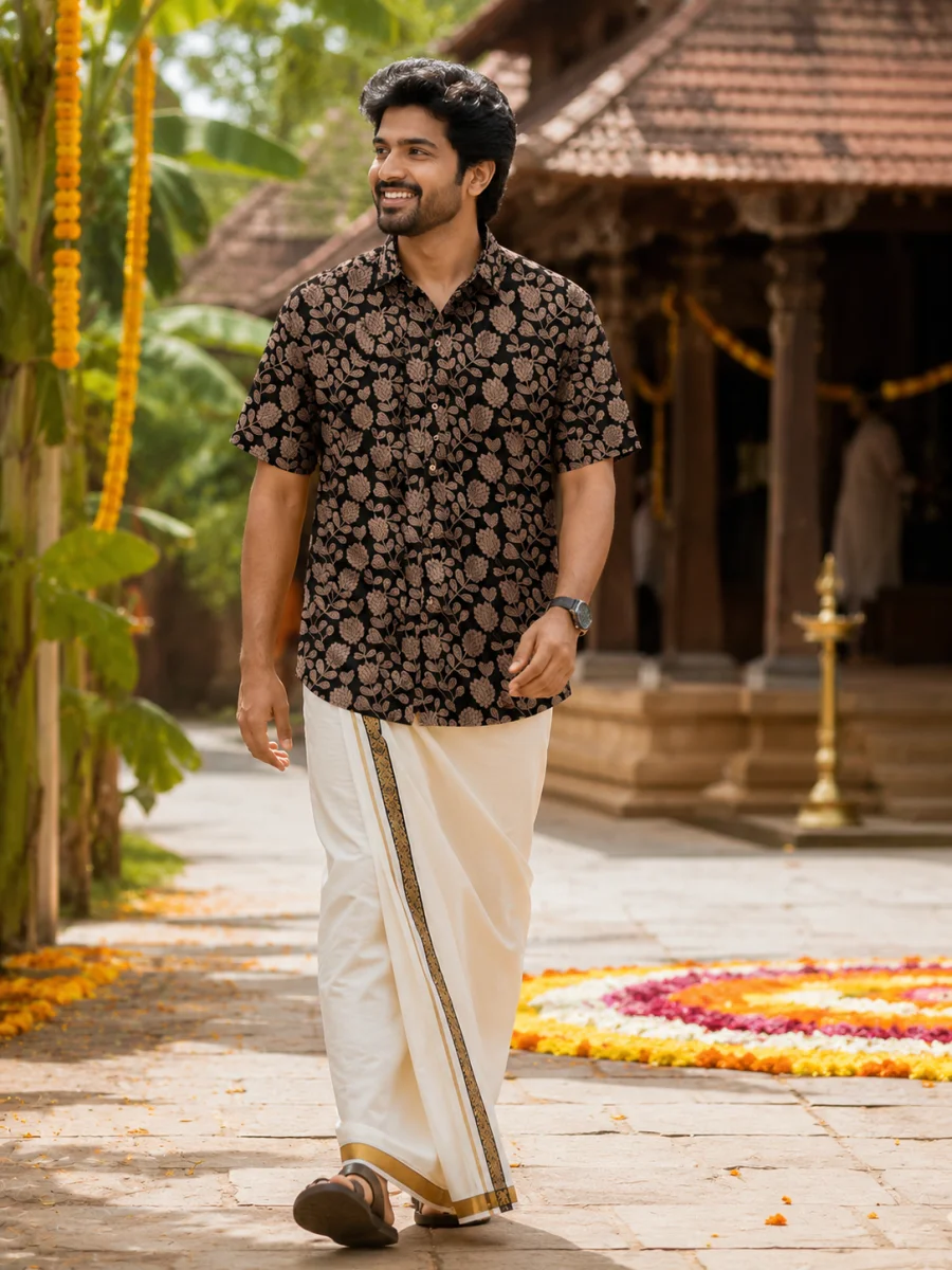 ONAM SHIRT - DHOTI COMBO ( PRE BOOK )
