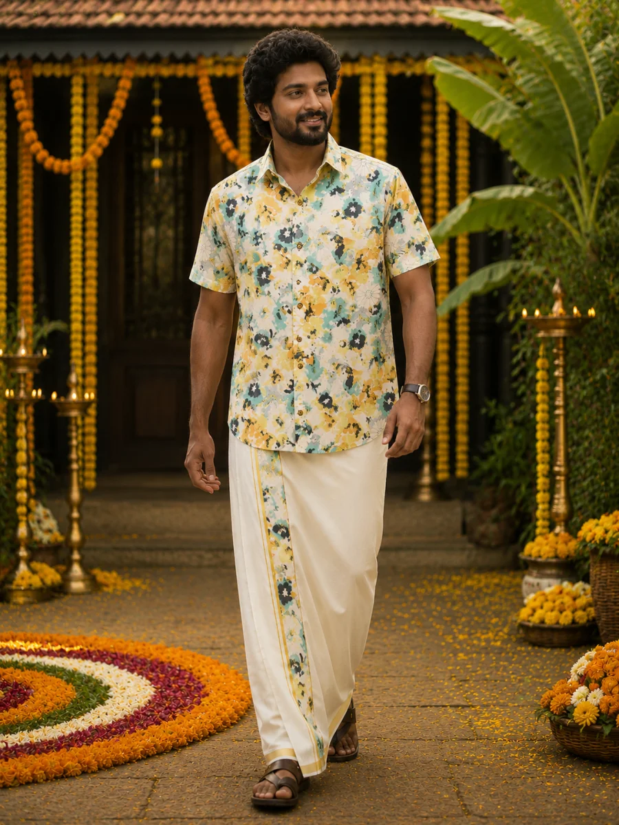 ONAM SHIRT - DHOTI COMBO ( PRE BOOK )