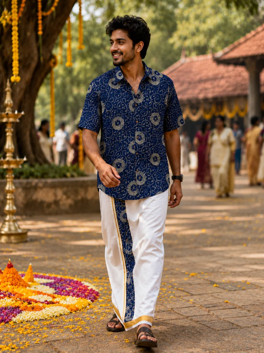 ONAM SHIRT - DHOTI COMBO ( PRE BOOK )
