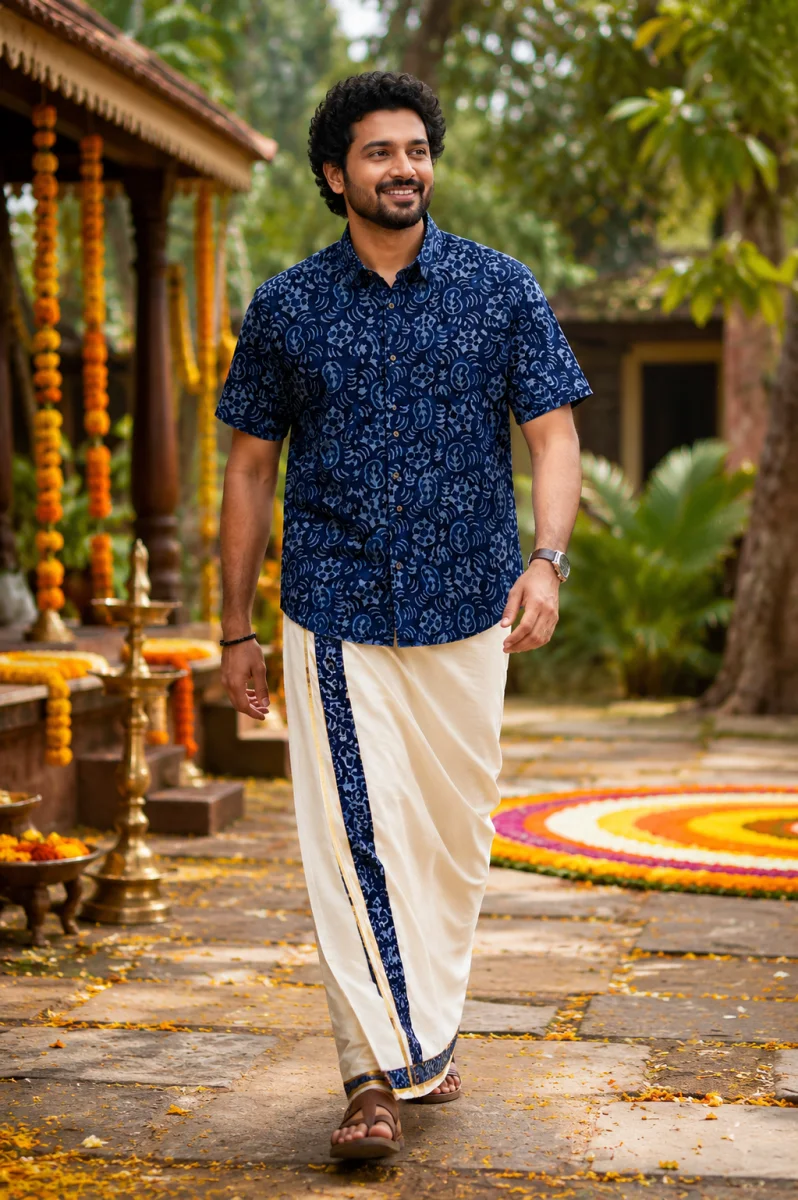 ONAM SHIRT - DHOTI COMBO ( PRE BOOK )