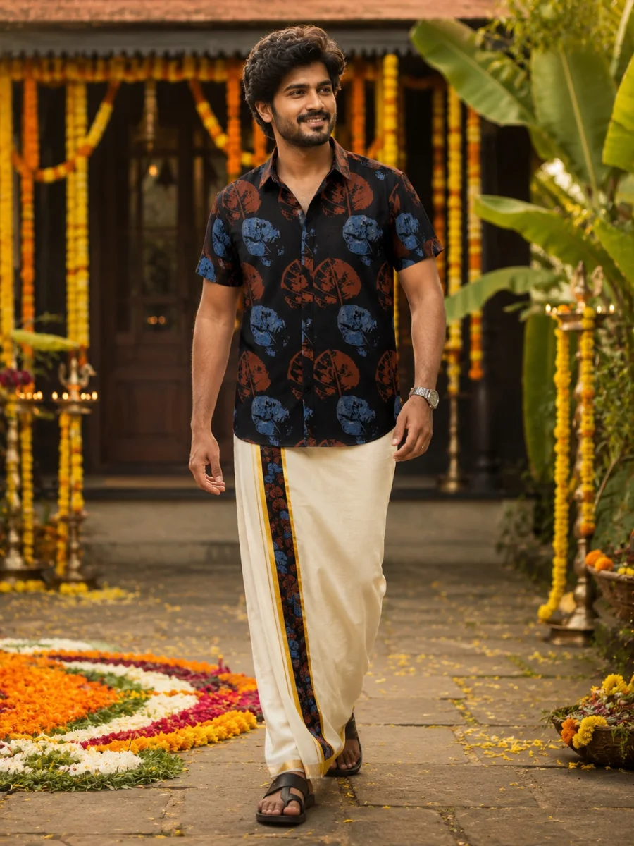 ONAM SHIRT - DHOTI COMBO ( PRE BOOK )