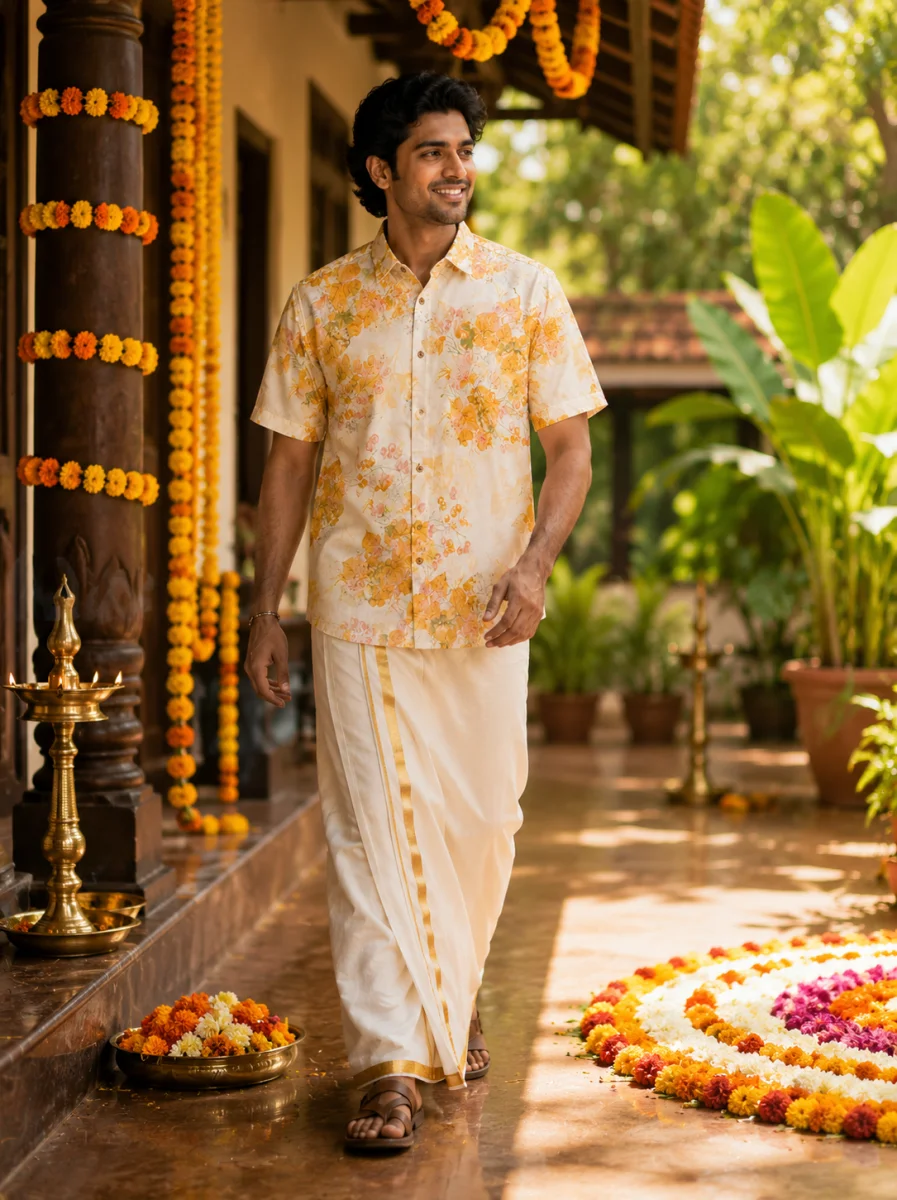 ONAM SHIRT - DHOTI COMBO ( PRE BOOK )