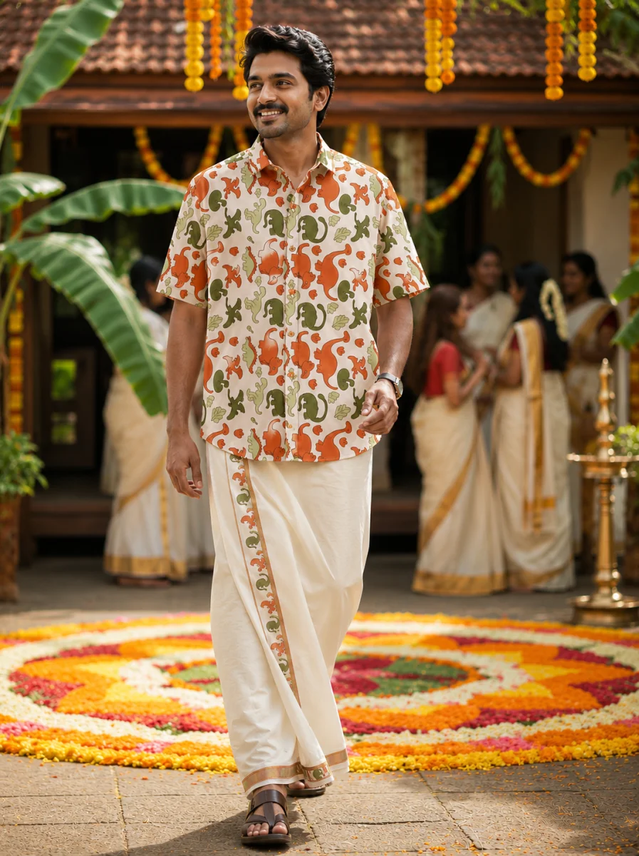 ONAM SHIRT - DHOTI COMBO ( PRE BOOK )