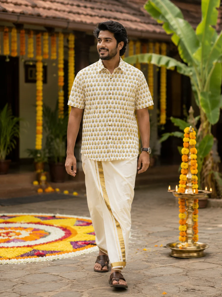 ONAM SHIRT - DHOTI COMBO ( PRE BOOK )