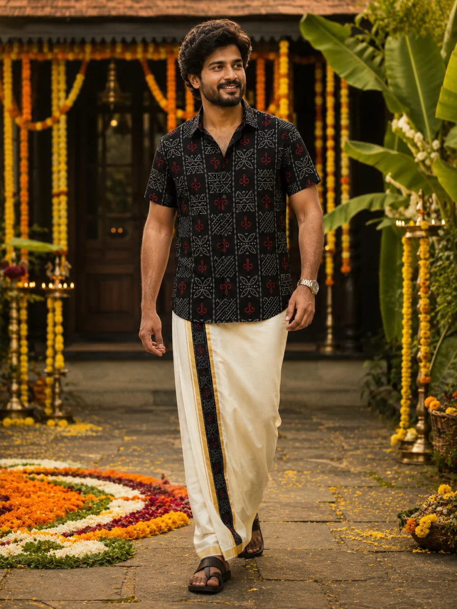 ONAM SHIRT - DHOTI COMBO ( PRE BOOK )
