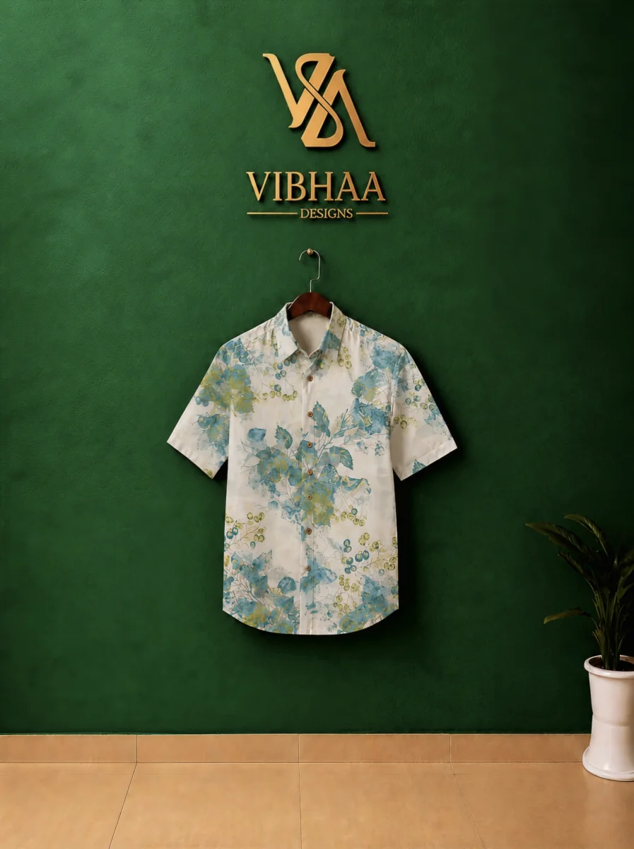 Blue Florel Soft Cotton Shirt