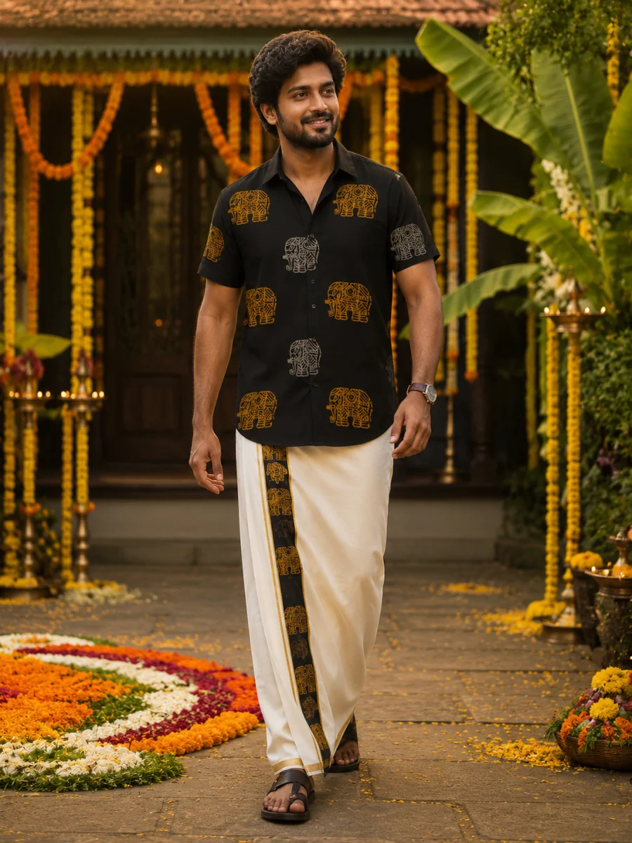 ONAM SHIRT - DHOTI COMBO ( PRE BOOK )