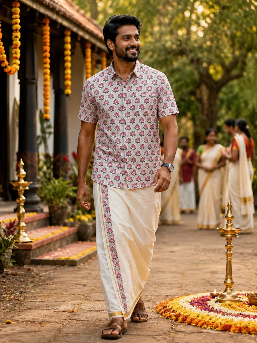 ONAM SHIRT - DHOTI COMBO ( PRE BOOK )