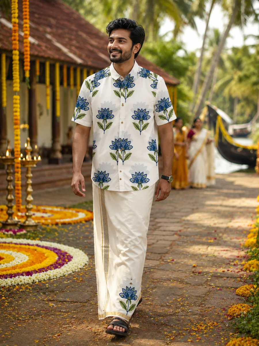 ONAM SHIRT - DHOTI COMBO ( PRE BOOK )