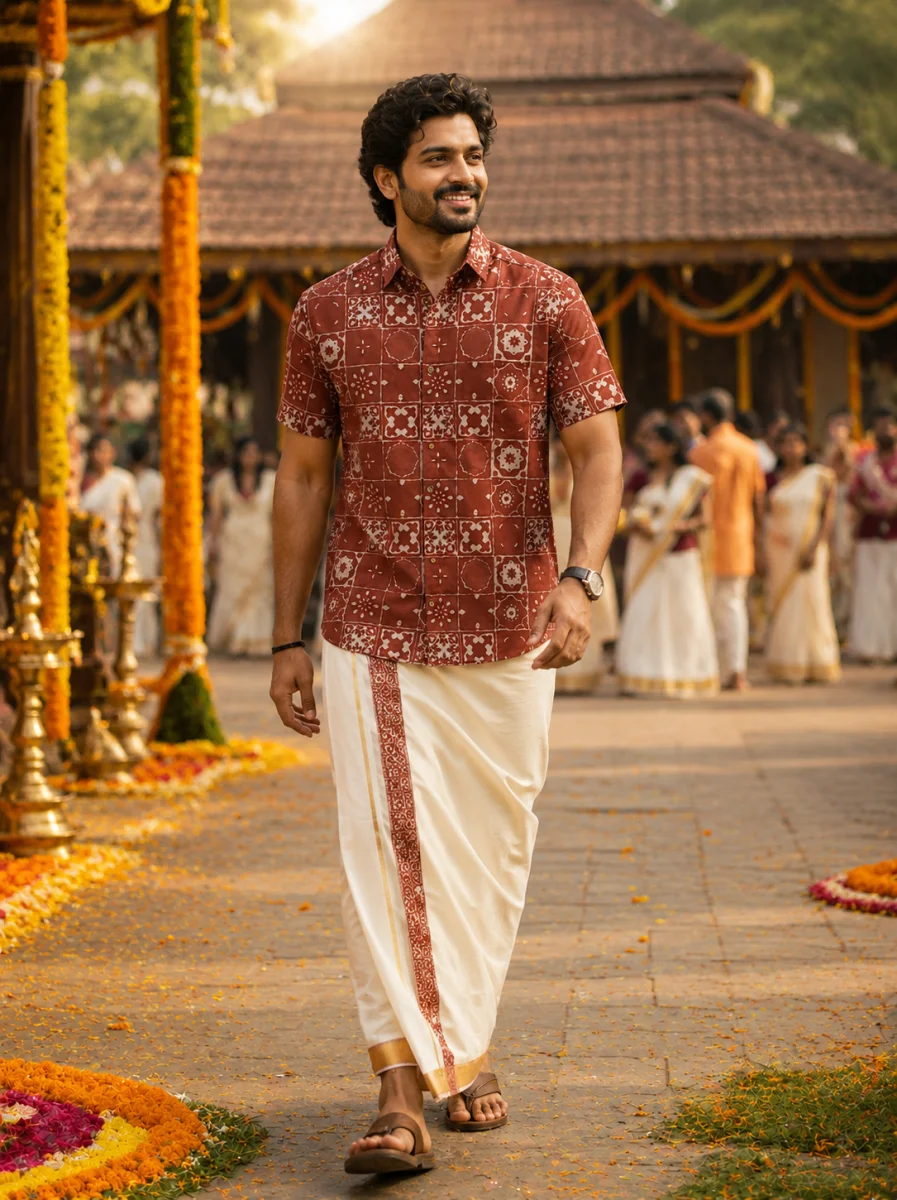 ONAM SHIRT - DHOTI COMBO ( PRE BOOK )